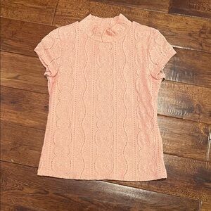 Anthropologie Coral Lace Blouse